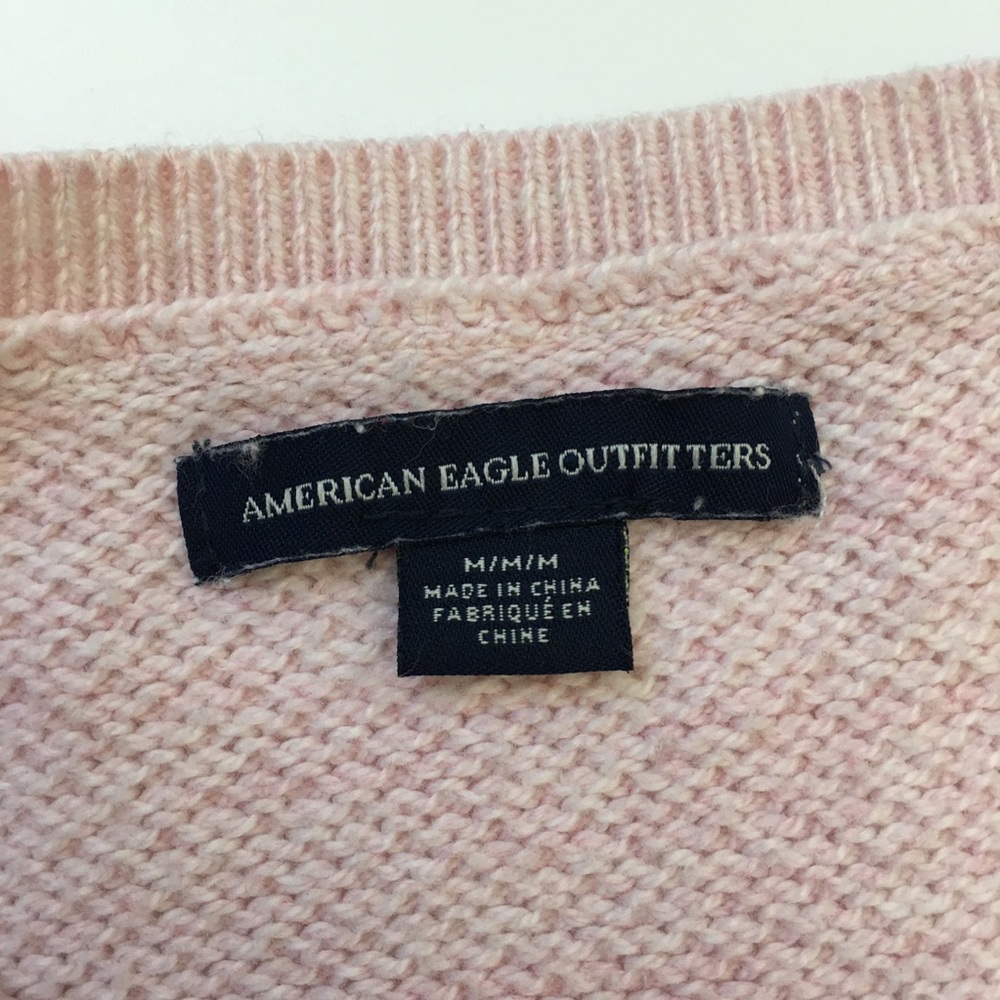 American Eagle Cable Knit Pink Ombré Sweater M - Picture 10 of 13